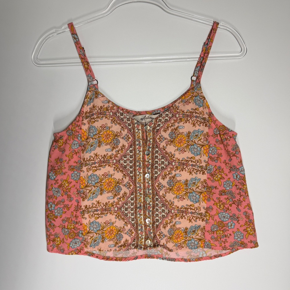 Arnhem Floral Boho Crop Cami Top Pink US 6 (10 - AU/UK) - Picture 2 of 9